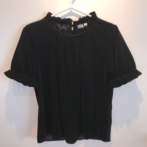 GAP Black Velvet Blouse Size Small